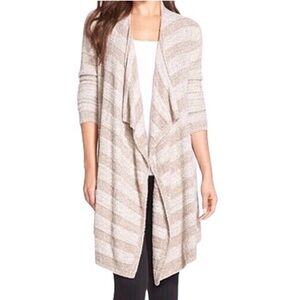 BAREFOOT DREAMS Striped Calypso Wrap Cozy Open Front Cardigan Small/Medium
